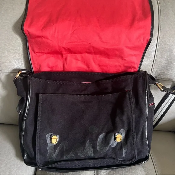 Vintage JUICY COUTURE 3 way Hand Shoulder Bag Canvas Black Messenger Crossbody